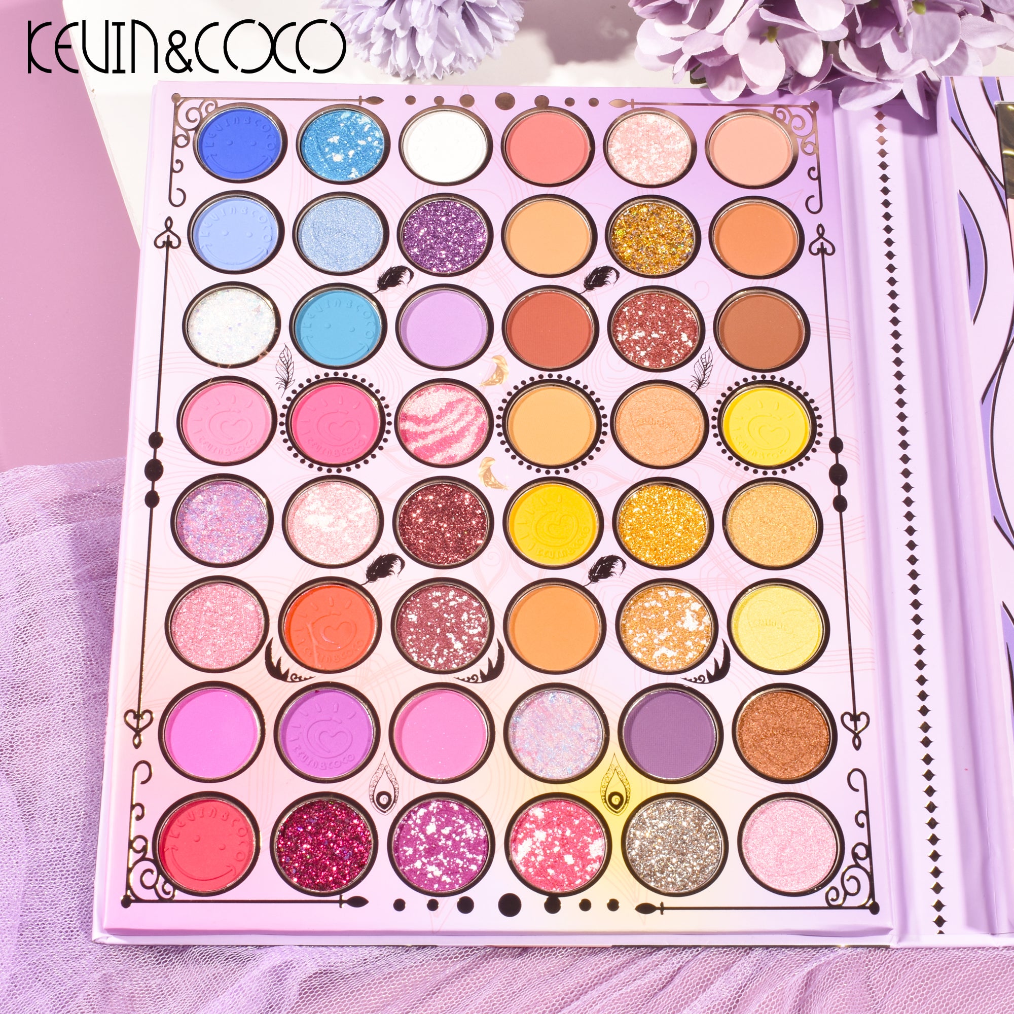 KEVIN&COCO Lux Glam 40 Color Eyeshadow & Lip Gloss Set