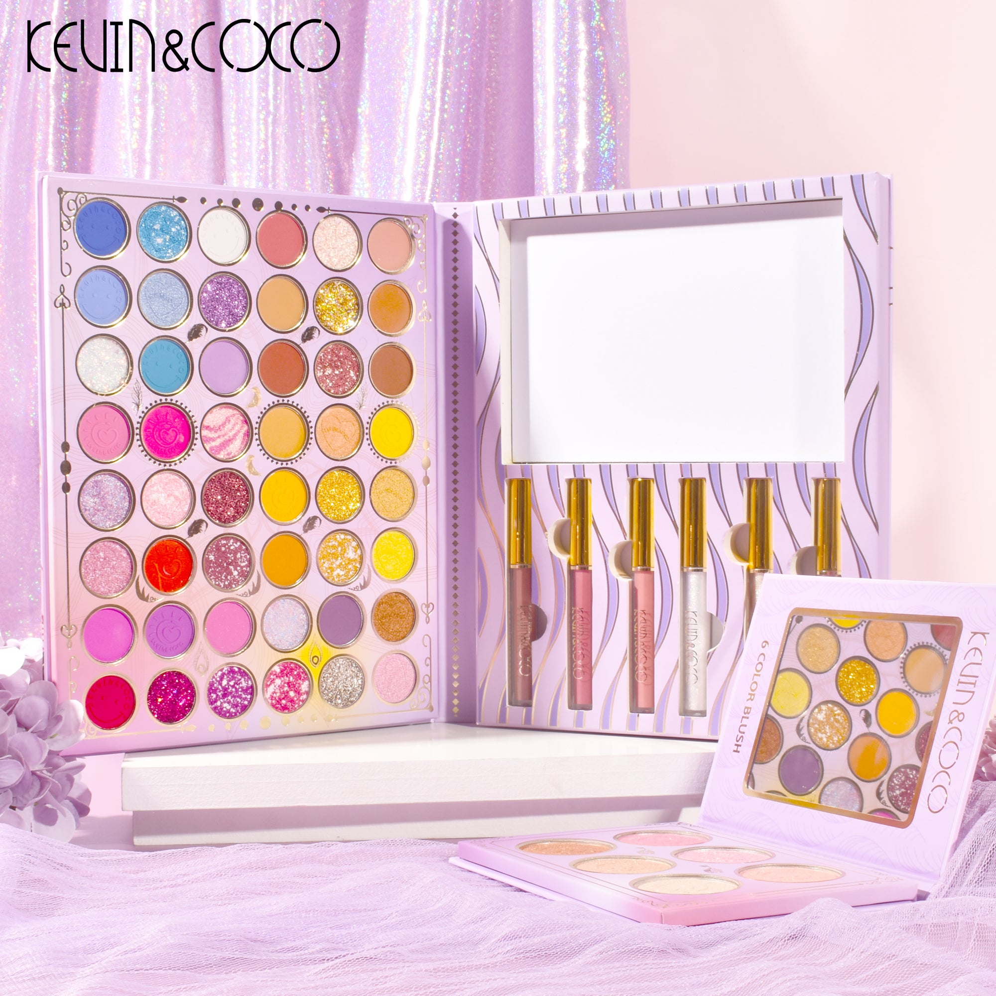KEVIN&COCO Lux Glam 40 Color Eyeshadow & Lip Gloss Set