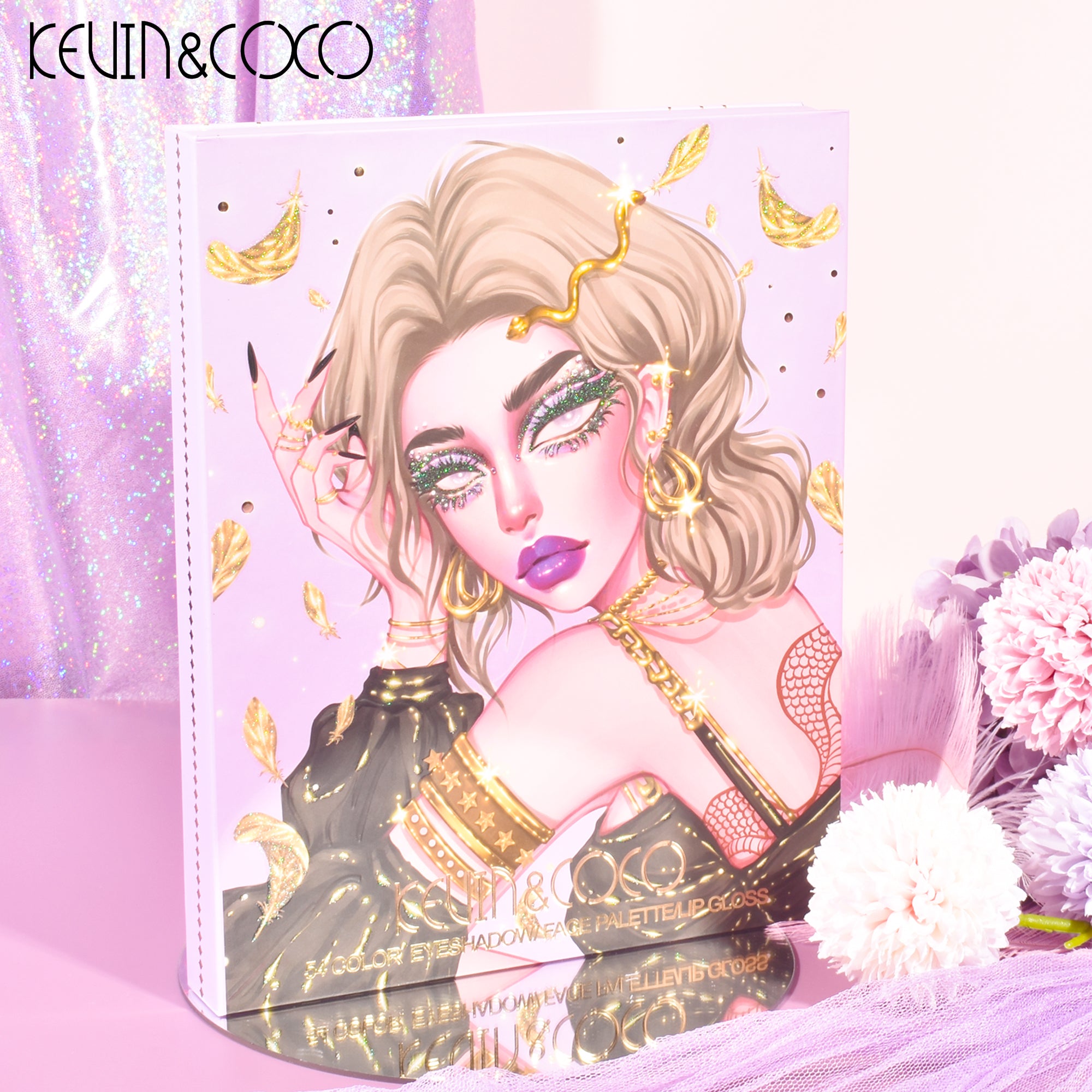 KEVIN&COCO Lux Glam 40 Color Eyeshadow & Lip Gloss Set