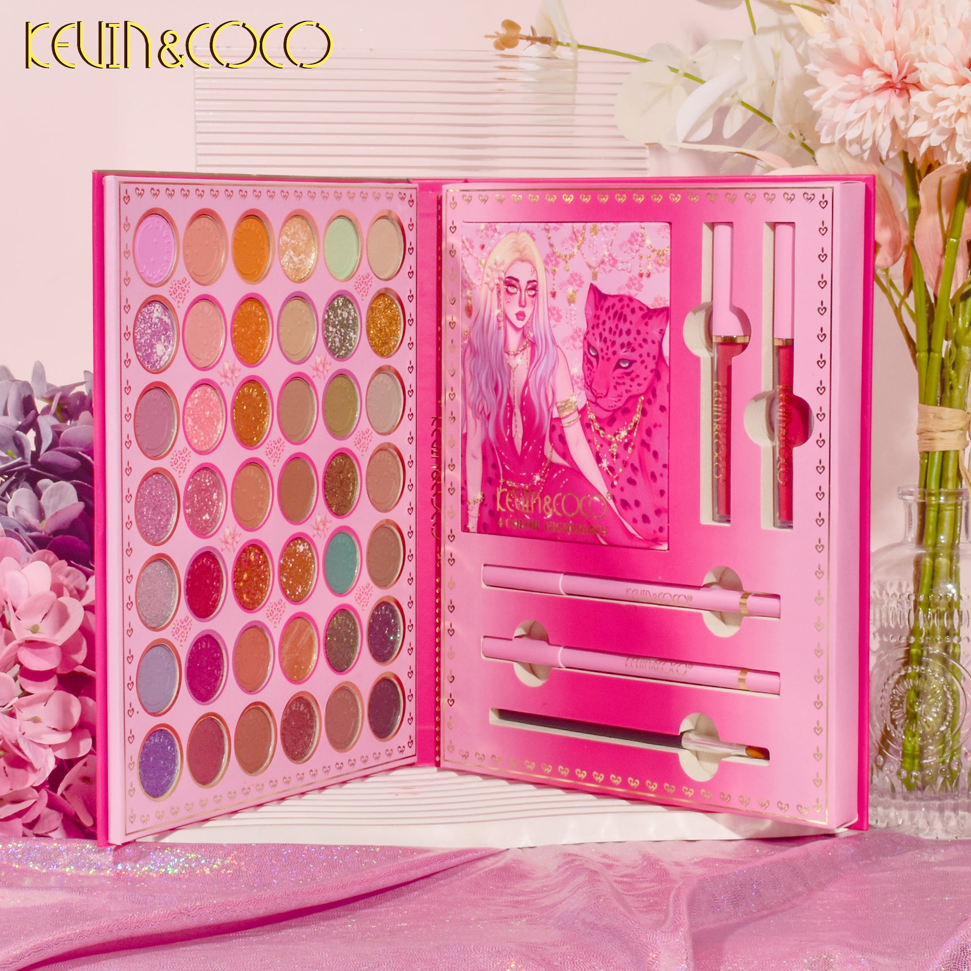 KEVIN&COCO Beauty & Beast 46 Color Eyeshadow & Cosmetic Set