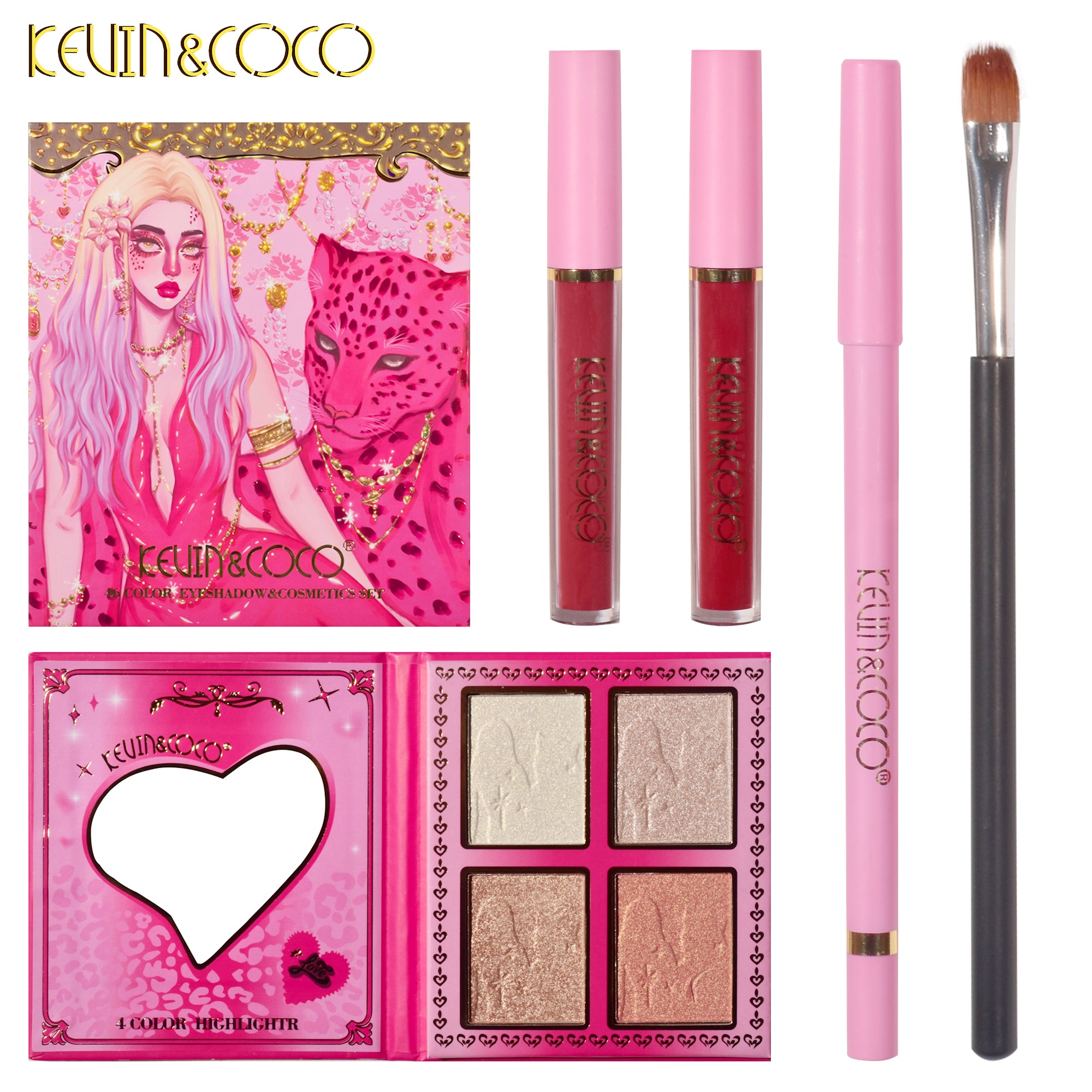 KEVIN&COCO Beauty & Beast 46 Color Eyeshadow & Cosmetic Set