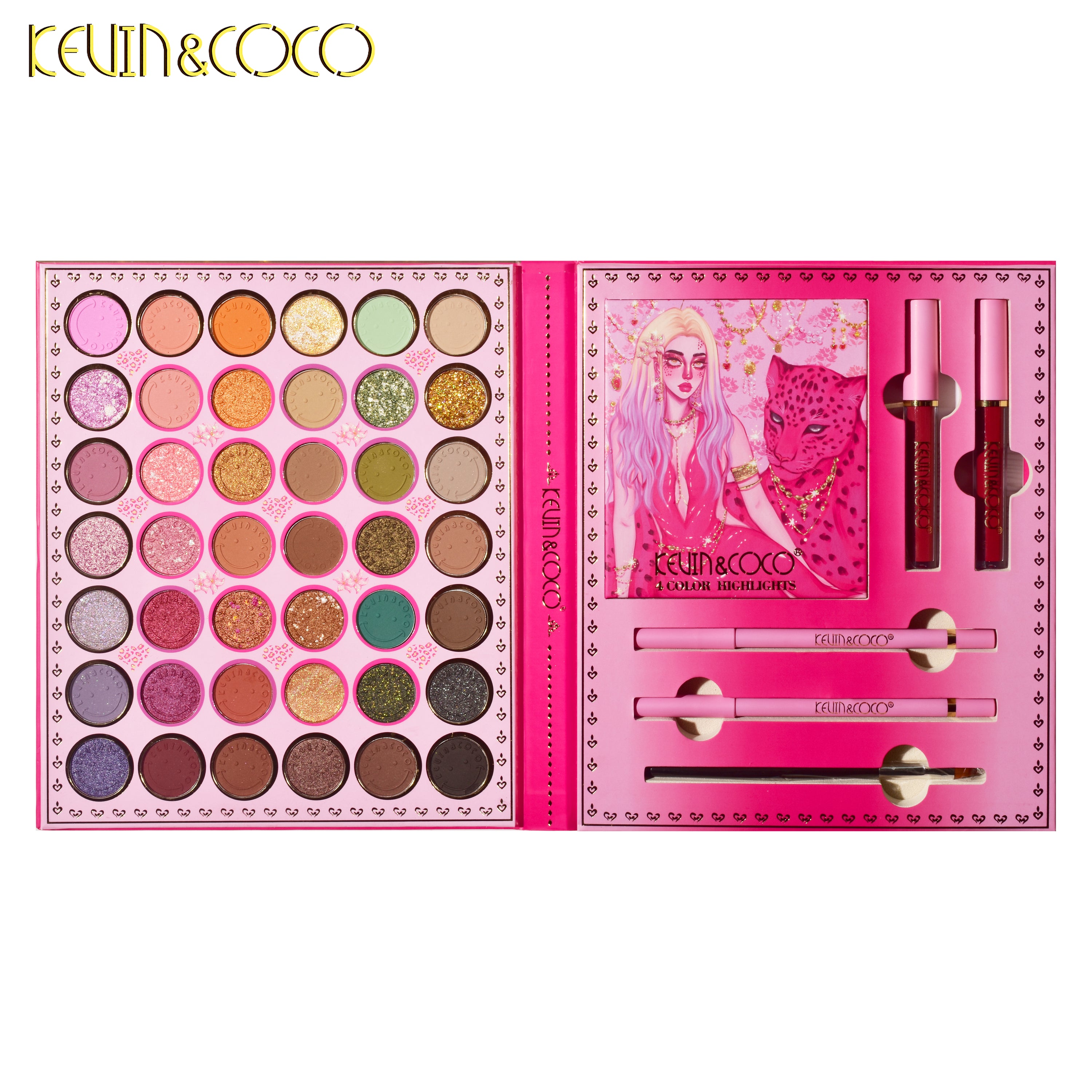 KEVIN&COCO Beauty & Beast 46 Color Eyeshadow & Cosmetic Set