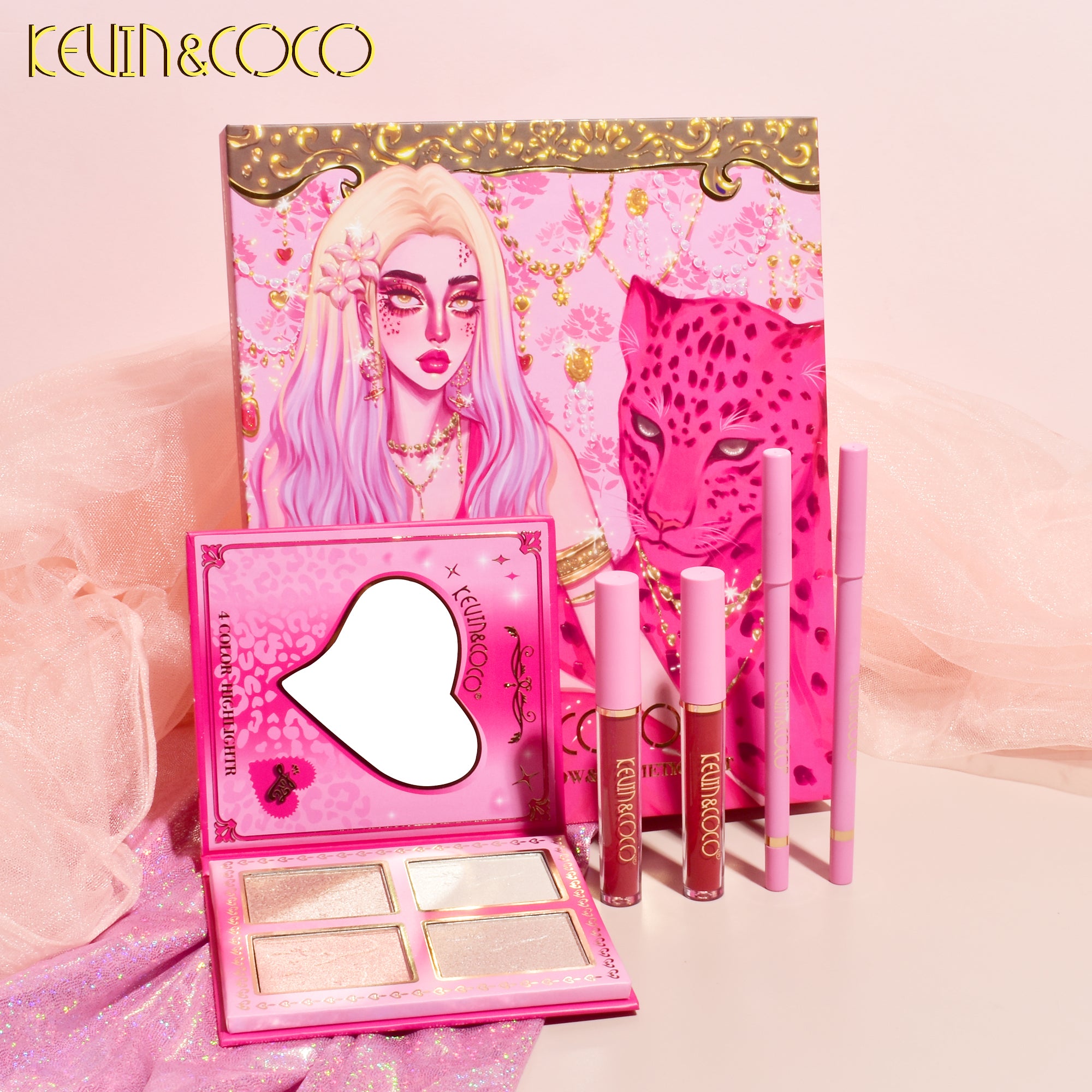 KEVIN&COCO Beauty & Beast 46 Color Eyeshadow & Cosmetic Set