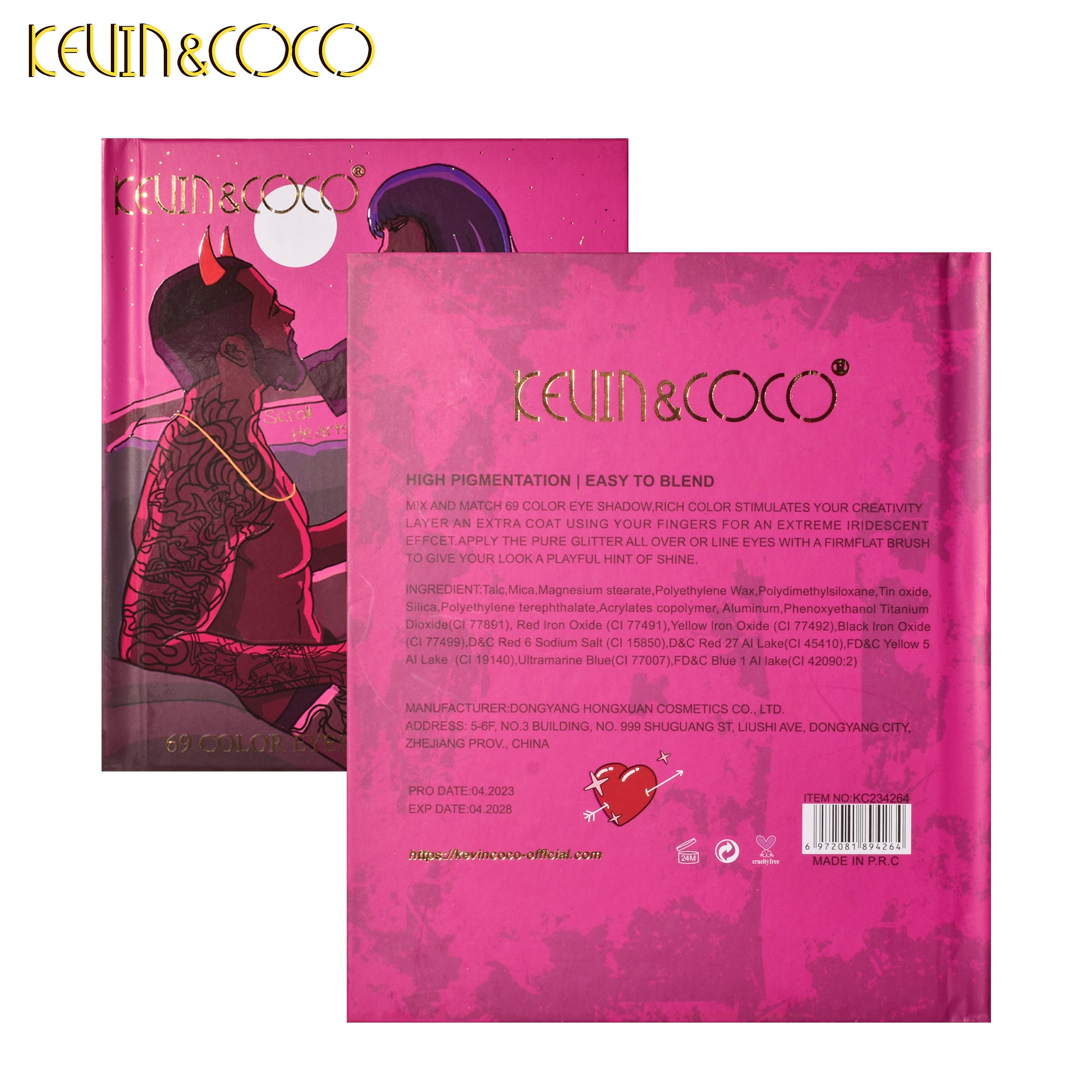 KEVIN&COCO Heart Through Chaos 69 Color Eyeshadow Palette